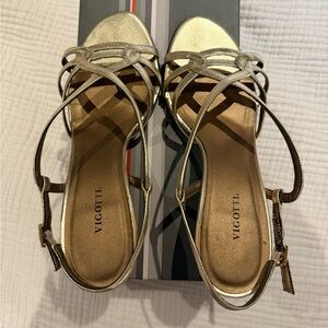 Vigotti Metallic Gold Strappy Heels